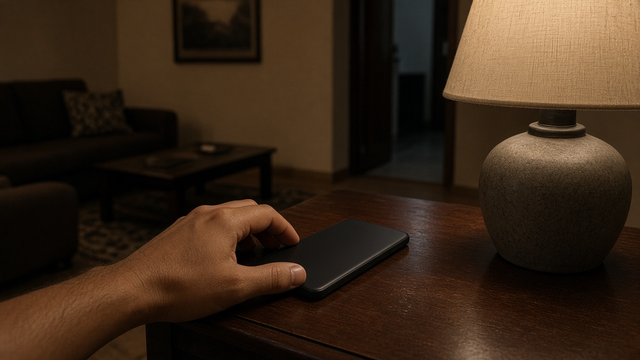 Setting the phone down at the end of a visit